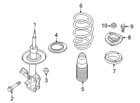 2018 Nissan Sentra Struts & Components - Front Spring-Front Diagram for 54010-4AF4B