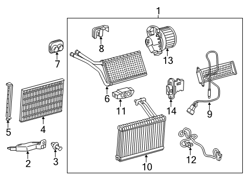 2014 Scion iQ Air Conditioner Filter Case Diagram for 88548-74010