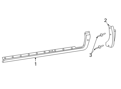 2005 Dodge Dakota Exterior Trim - Cab APPLIQUE-SILL Diagram for 5JL48TZZAC