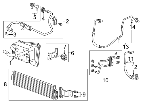 2020 Cadillac XT4 Trans Oil Cooler Inlet Pipe Diagram for 24042523