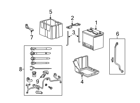 2009 Acura RDX Battery Sub-Wire, Starter Diagram for 32111-RWC-A50