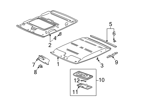 1999 Honda Civic Interior Trim - Roof Light Assembly, Interior (Clear Gray) Diagram for 34250-SH4-A01ZG