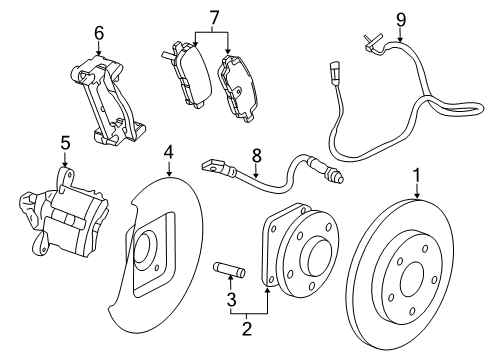 2015 Chevrolet Malibu Brake Components Rear Speed Sensor Diagram for 23483151