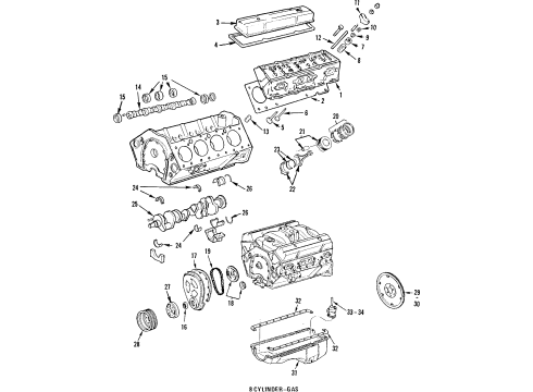 1984 Oldsmobile Toronado Engine Mounting Rod-Valve Push Diagram for 22505582
