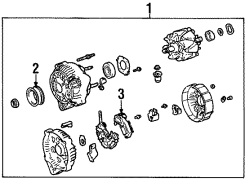1998 Lexus LS400 Alternator Alternator Assembly With Regulator Diagram for 27060-50100