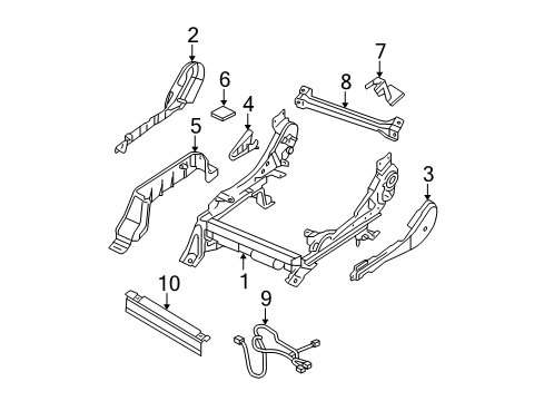 2006 Nissan Frontier Tracks & Components Cover-Seat Slide Diagram for 87508-EA000