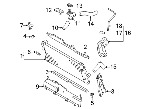 2022 Toyota GR86 Radiator & Components Radiator Assembly Lower Seal Diagram for SU003-09083