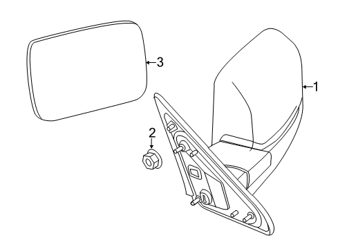 2014 Ram 1500 Outside Mirrors Mirror Outside Rear View Diagram for 68142667AF