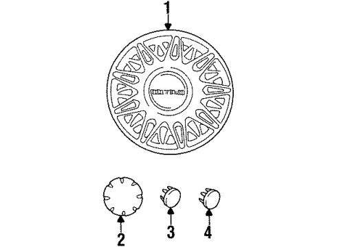 1997 Chrysler Cirrus Wheel Covers & Trim Cover Diagram for 4695178