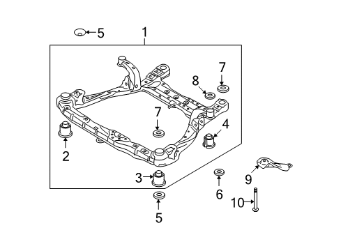 2008 Hyundai Azera Suspension Mounting - Front Bushing-Crossmember Mounting Diagram for 62486-3K300