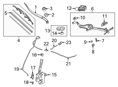 2018 Honda Odyssey Wiper & Washer Components Motor, Front Wiper (Driver Side) Diagram for 76505-THR-A02