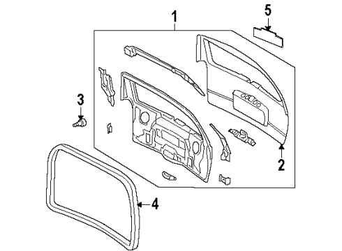 1997 Oldsmobile Silhouette Gate & Hardware Gate Asm-Lift Diagram for 15784021