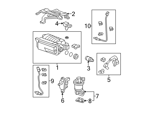 2012 Honda Pilot EGR System Valve Assembly, Purge Control Solenoid Diagram for 36162-RN0-A01