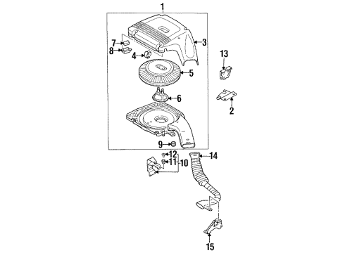 1989 Nissan Sentra Air Inlet Cover Assembly-Air Cleaner Diagram for 16526-84A10