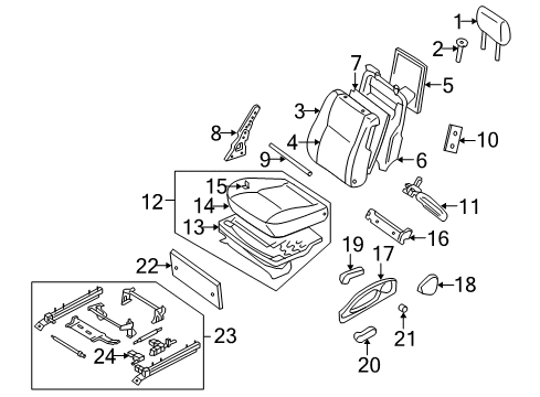 2006 Infiniti Q45 Power Seats Cushion Assembly - Front Seat Diagram for 87350-AT613