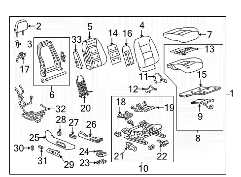 2021 Chevrolet Equinox Power Seats Memory Switch Diagram for 23358520