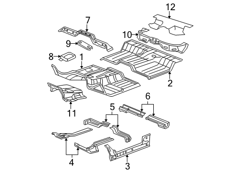 2007 Dodge Ram 1500 Cab - Floor Plate Diagram for 55276223AA