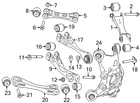 2018 BMW i3 Rear Suspension Components, Ride Control Right Guide Arm Diagram for 33306867882