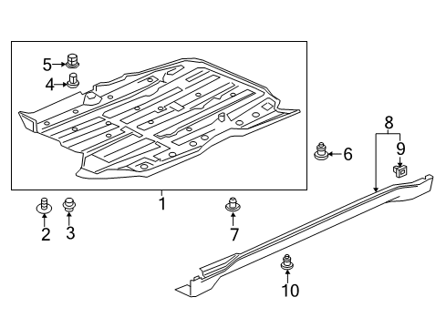 2017 Honda HR-V Exterior Trim - Pillars, Rocker & Floor Garnish Assy., L. Diagram for 71850-T7W-A01