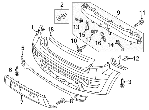 2012 Kia Soul Rear Bumper Bracket Assembly-Rear Bumper Diagram for 866542K000