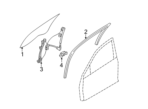 2010 Ford Fusion Front Door Run Channel Diagram for AE5Z-5421596-A