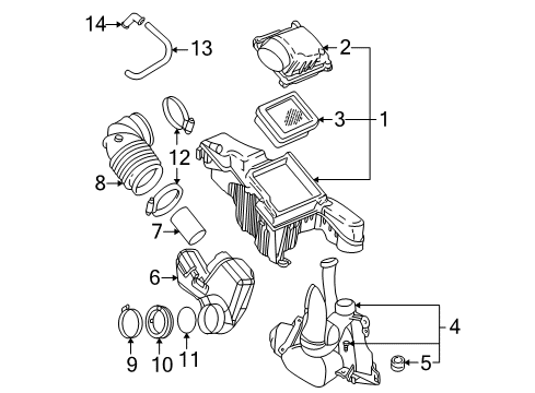 1995 Pontiac Sunfire Filters Cover-Air Cleaner Housing Diagram for 22712133