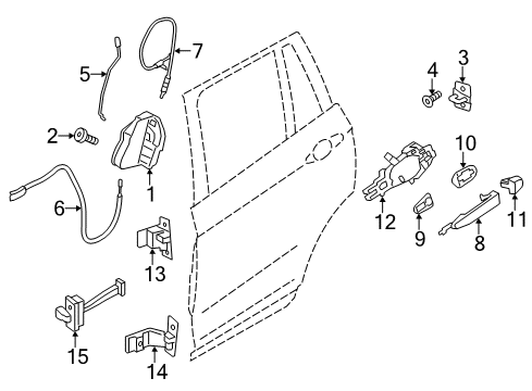 2015 BMW X4 Rear Door Operating Rod, Door Rear Right Diagram for 51217205834