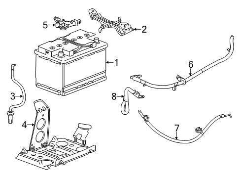 2014 Cadillac ATS Battery Sensor Diagram for 12844069