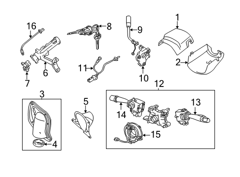 2004 Toyota Tundra Shroud, Switches & Levers Gear Shift Assembly Diagram for 33501-0C012