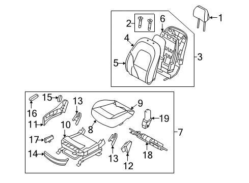 2011 Hyundai Veracruz Front Seat Components Cushion Assembly-Front Seat, Passenger Diagram for 88106-3J401-R7B