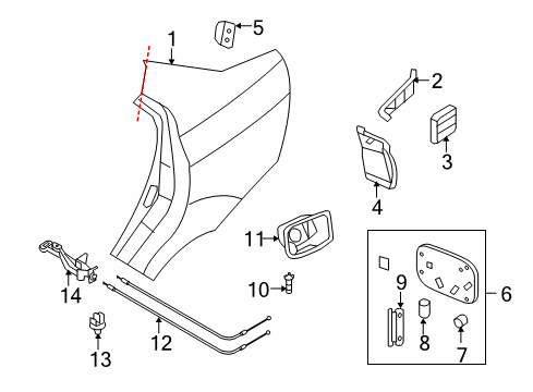 2010 Chevrolet Aveo Fuel Door Release Cable Clip Diagram for 94530249