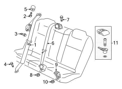 2016 Chevrolet SS Seat Belt Latch Diagram for 19303299