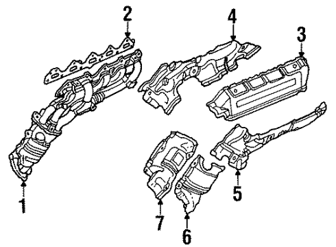 1996 Acura TL Exhaust Components, Exhaust Manifold Cover A, Exhaust Manifold Diagram for 18120-P1R-A00