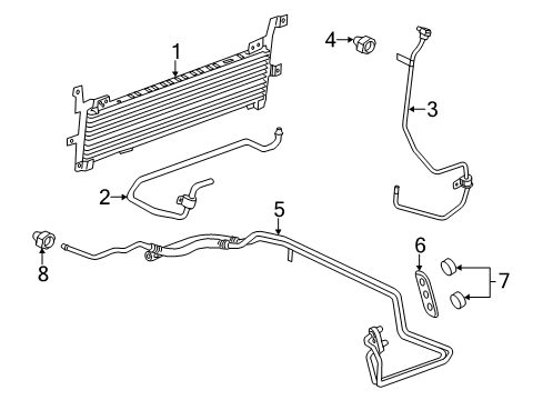 2014 Cadillac CTS Oil Cooler Cooler Pipe Diagram for 25876666