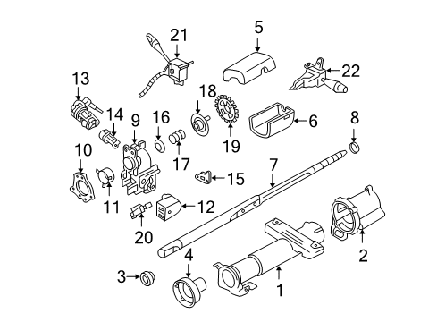 2002 Chevrolet Cavalier Housing & Components Steering Shaft Assembly Diagram for 26052408
