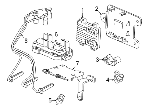 2011 GMC Savana 1500 Ignition System Ignition Coil Bracket Diagram for 12595771