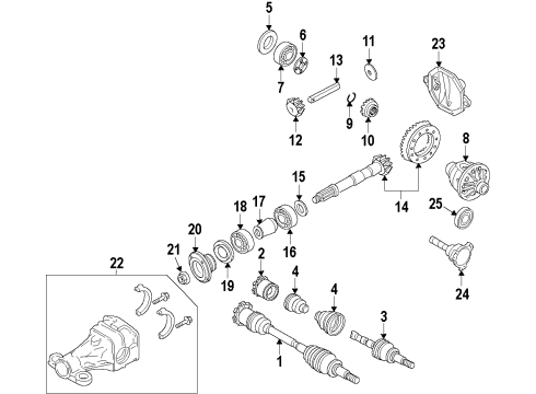 2012 Infiniti EX35 Rear Axle, Axle Shafts & Joints, Differential, Drive Axles, Propeller Shaft Shaft Assembly PROPELLER Diagram for 37000-1BN0A