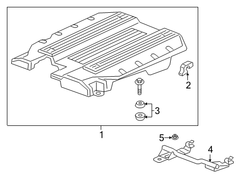 2019 Cadillac CT6 Engine Appearance Cover Bracket Diagram for 12680751