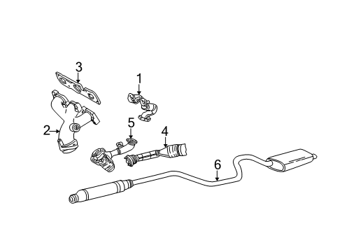 2004 Mercury Sable Exhaust Components Converter & Pipe Diagram for 4F1Z-5E212-C