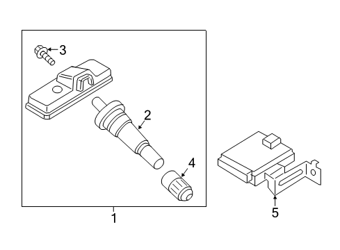 2017 Hyundai Sonata Tire Pressure Monitoring Tpms Module Assembly Diagram for 95800-E6100