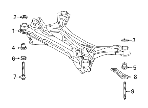 2021 Toyota Avalon Suspension Mounting - Rear Suspension Crossmember Bolt Diagram for 90119-A0450