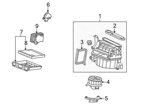 2011 Honda Accord Blower Motor & Fan Cover Assy., Blower Motor Diagram for 79315-TA0-A01