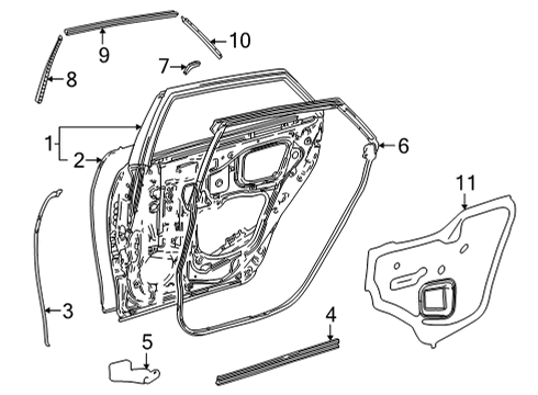 2018 Toyota Mirai Door & Components Front Weatherstrip Diagram for 67896-62010