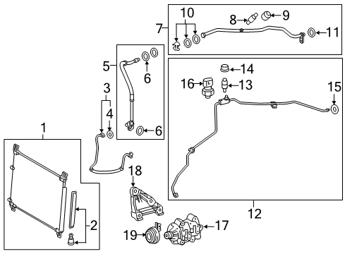 2016 Lexus RX350 Air Conditioner Tube Sub-Assembly, Suction Diagram for 88707-0E030
