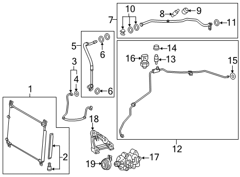 2019 Lexus RX350 Air Conditioner EVAPORATOR Sub-Assembly Diagram for 88501-0E120