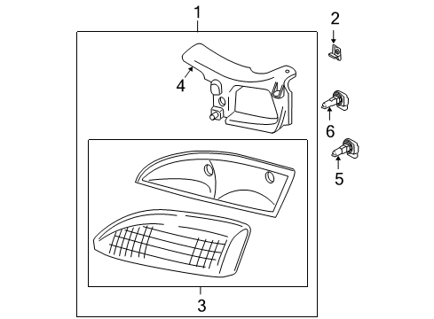 1997 Chevrolet Cavalier Headlamps Bracket, Headlamp Diagram for 16518385