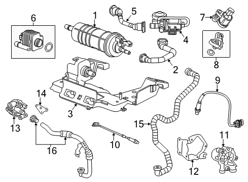 2014 Cadillac ELR Emission Components Canister Hose Diagram for 22788016
