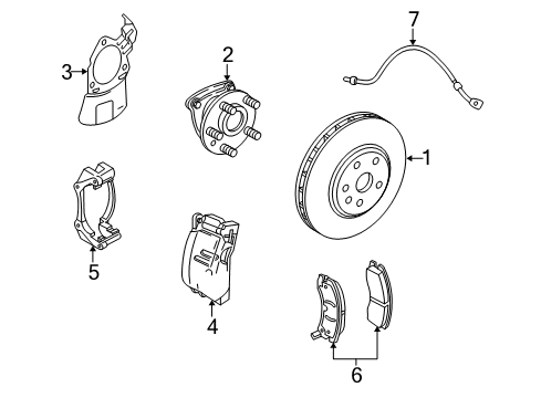 2009 Cadillac SRX Brake Components Pad Kit, Rear Disc Brake Diagram for 89047758