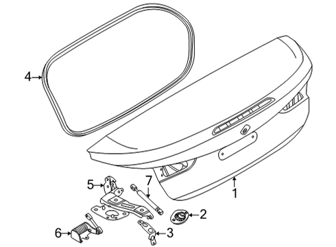 2022 BMW 430i Trunk Lid & Components TRUNK LID SEALING Diagram for 51769478549