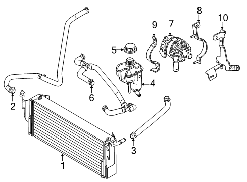 2014 Ford Mustang Intercooler Support Bracket Diagram for DR3Z-8N500-C